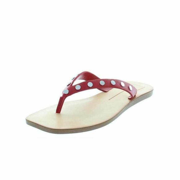 Dolce Vita Women Studded Flip Flop Clyde Size US 7.5 Red Stella Thong Sandals - Picture 1 of 2